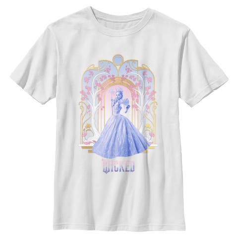 Boy's Wicked For Good Glinda Flowers and Trees  Graphic T-Shirt