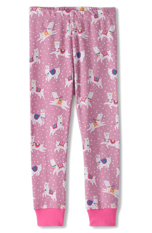 Hatley Kids' Dancing Alpacas Fitted Two-piece Pajamas In Pink