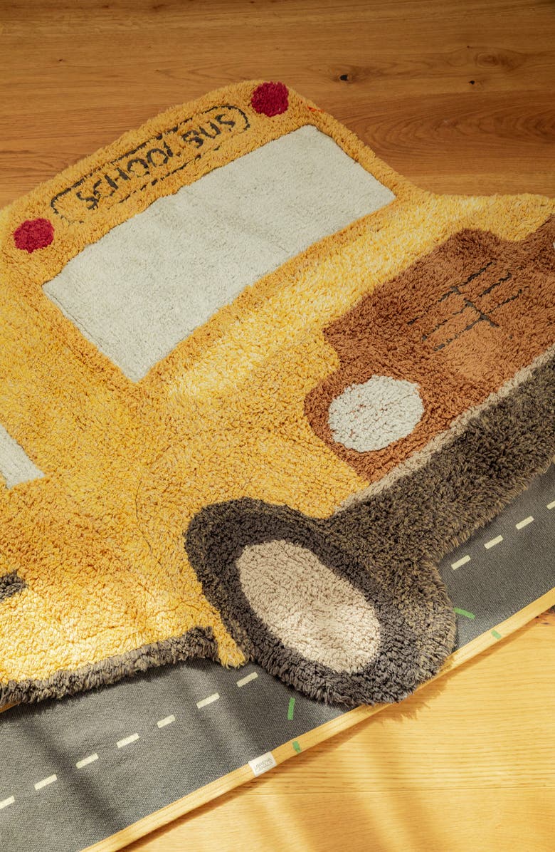 Lorena Canals Kids' School Bus Rug, Alternate, color, Yellow