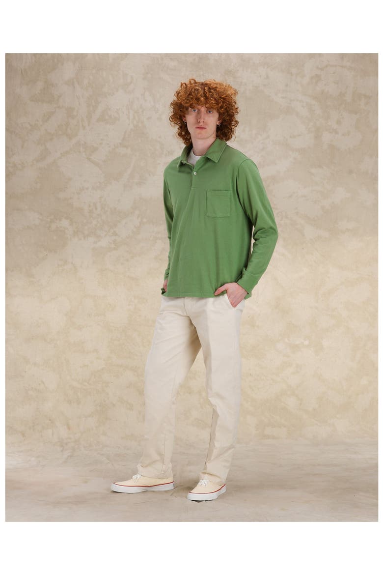 Missouril Long Sleeve Cotton Polo, Alternate, color, GREEN