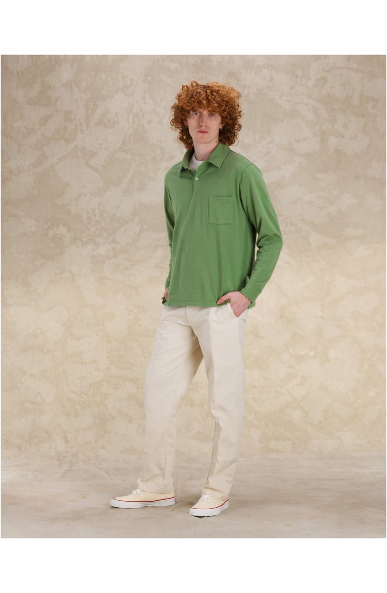 Fortela Missouri Cotton Long Sleeve Polo, Alternate, color, Light Green