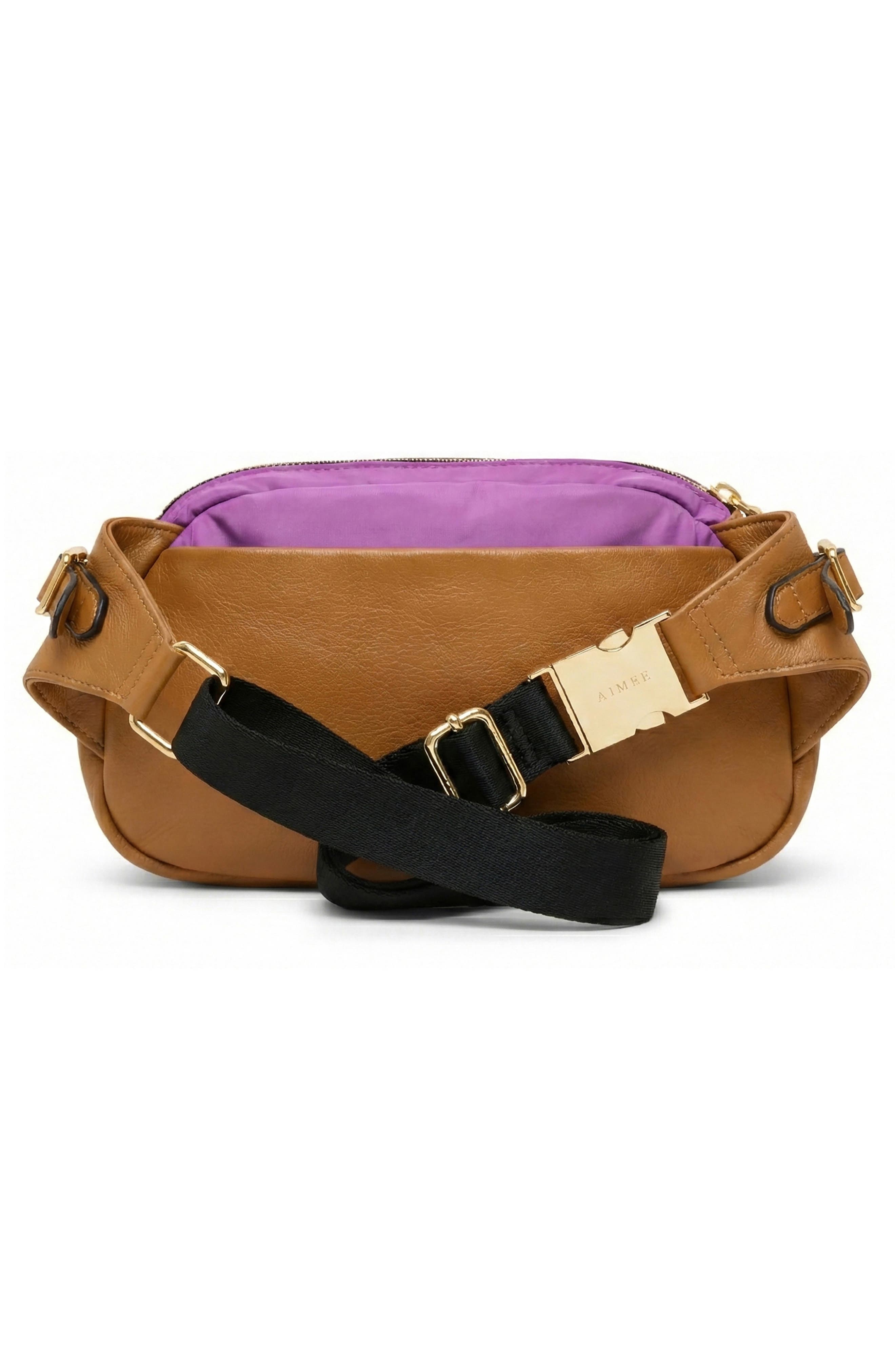 AIMEE Seeker Leather Sling Bag, Alternate, color, Latte Violet