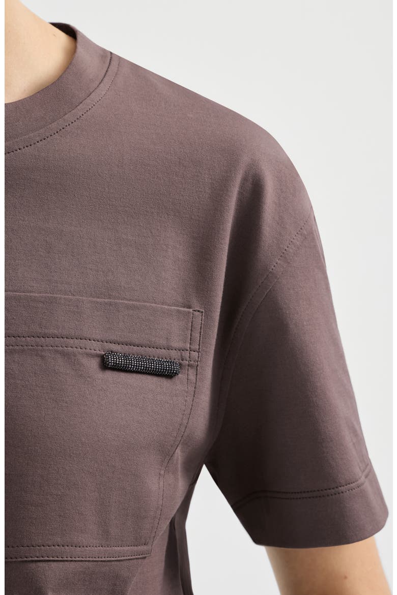Cotton jersey T-shirt, Alternate, color, Brown