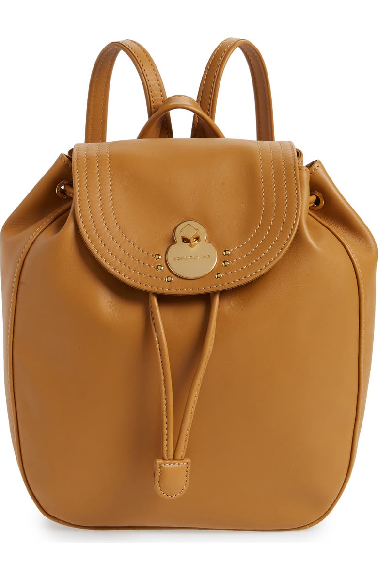 Longchamp Cavalcade Leather Backpack, Main, color, Natural