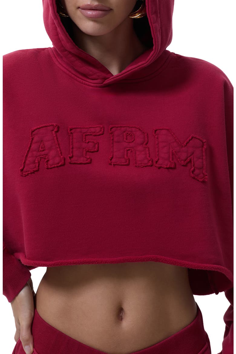 Darius Crop Cotton Hoodie, Alternate, color, RIO RED