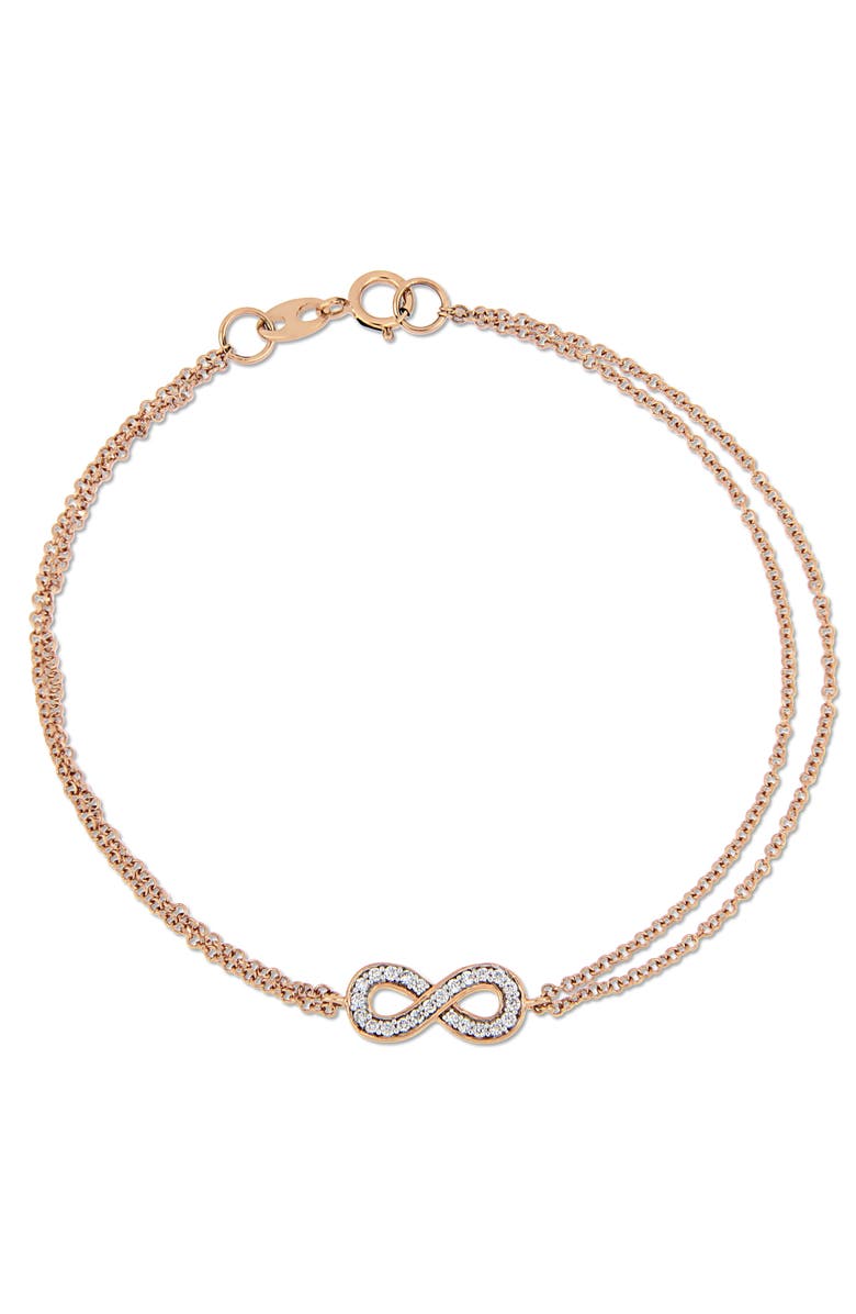 Julianna B. Diamond Infinity Bracelet 14k Rose Gold, Main, color, 