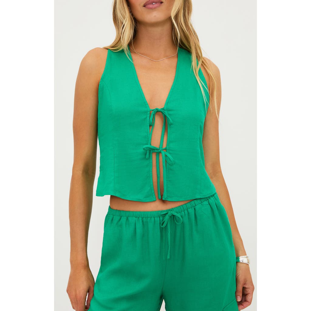 Beach Riot Arlowe Tie Front Vest In Mediterranean Mint