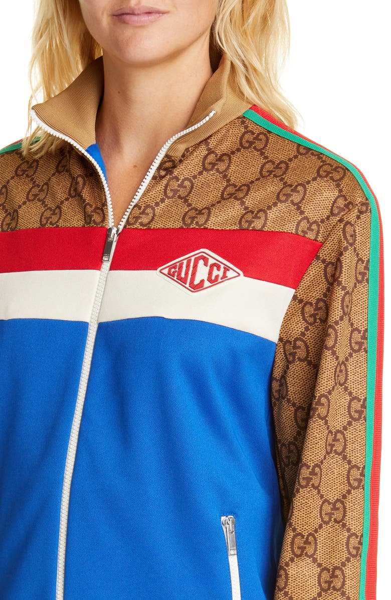 Gucci GG Print Technical Jersey Track Jacket, Alternate, color, 