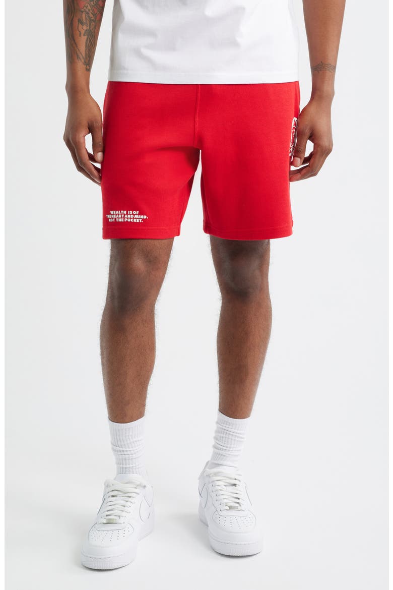 BB Helmet Cotton Drawstring Shorts, Main, color, RED