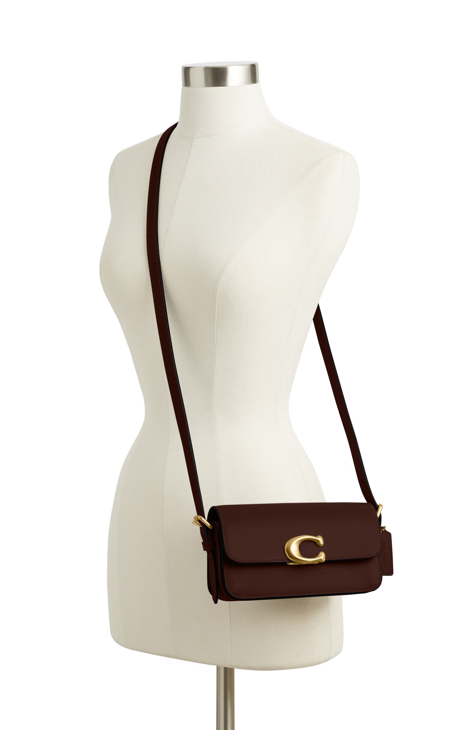Zoe Refined Calf Leather Shoulder Bag, Alternate, color, MAPLE