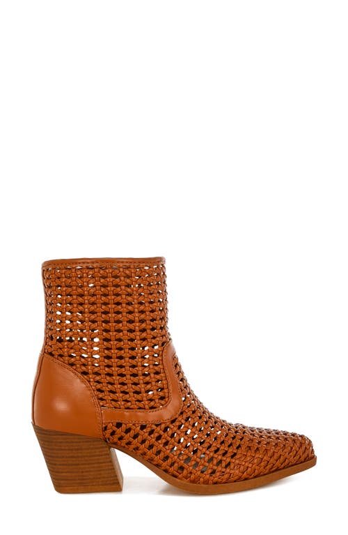 Rag & Co Artisole Woven Block Heel Boot In Brown