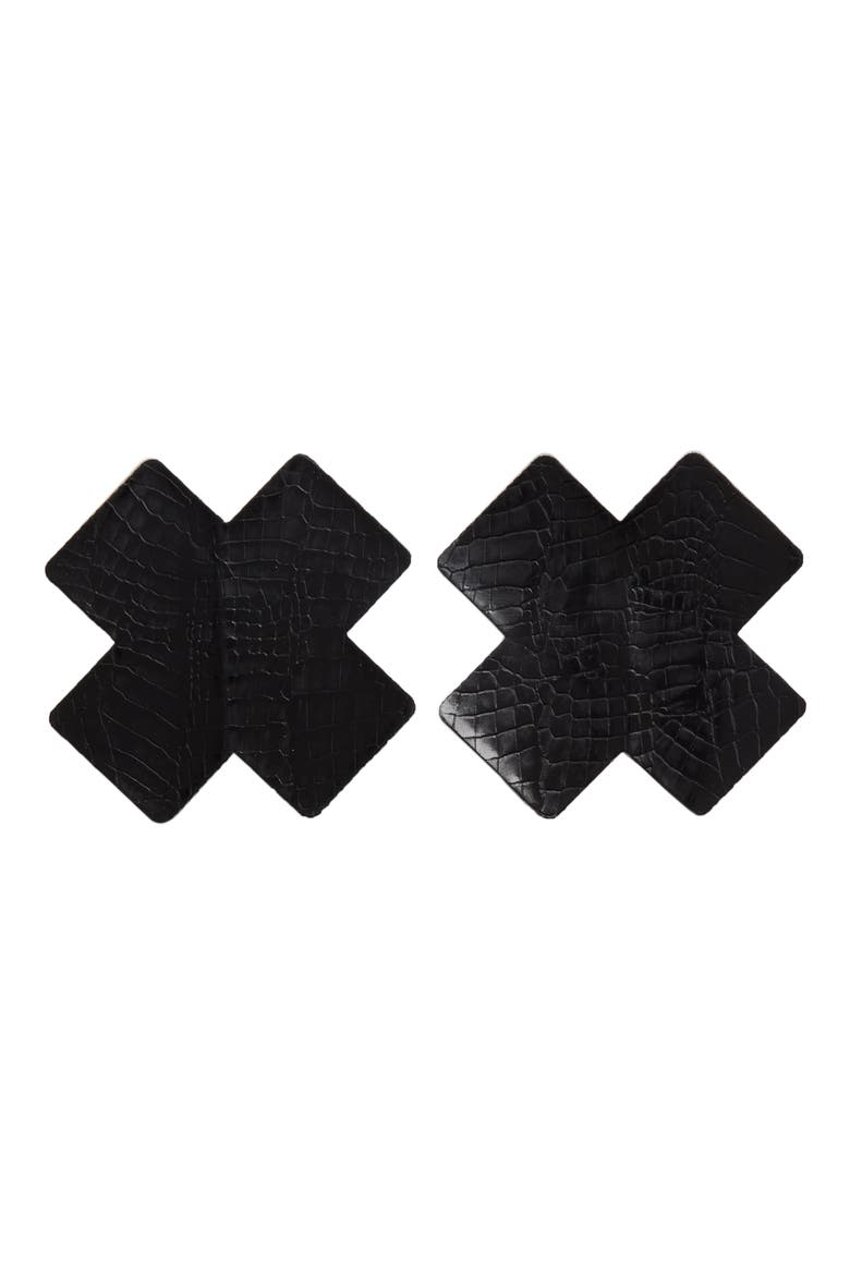 Bristols 6 Croc Embossed Reusable Nipple Covers, Main, color, BLACK