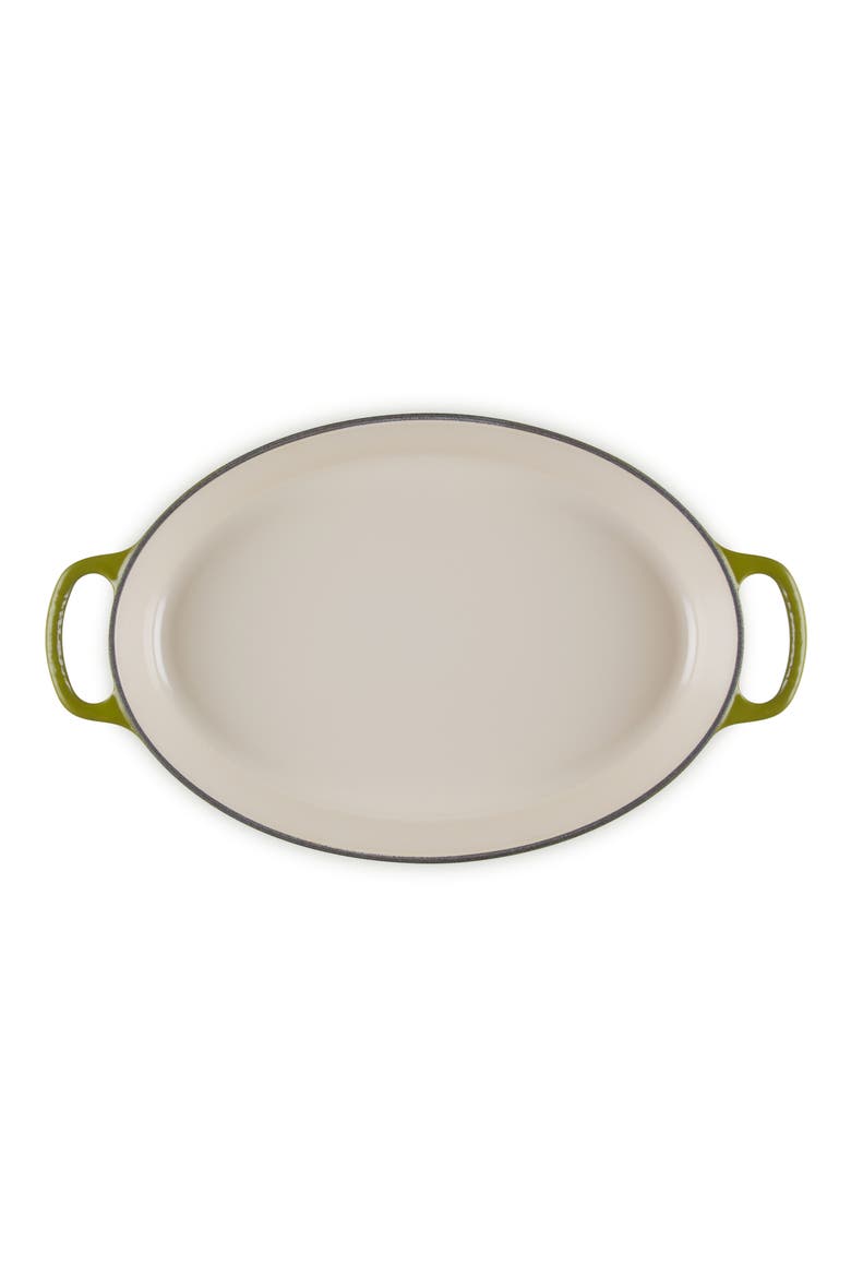Signature 3 Quart Enameled Cast Iron Oval Baker, Alternate, color, OLIVE