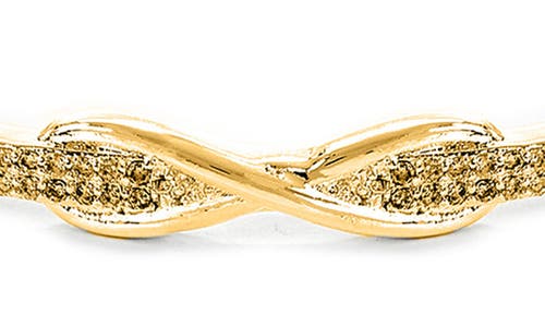 Danecraft Pavé Cubic Zirconia Infinity Hinge Bangle In Gold