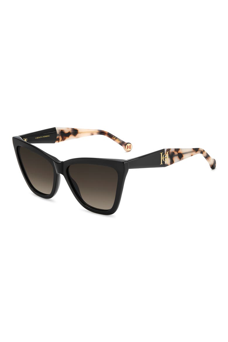 59mm Gradient Cat Eye Sunglasses, Alternate, color, BLACK/ BROWN