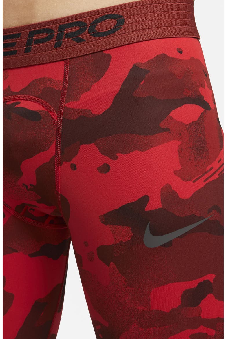 Pro Dri-FIT 3/4 Camo Training Tights, Alternate, color, UNIVERSITY RED/ BLACK