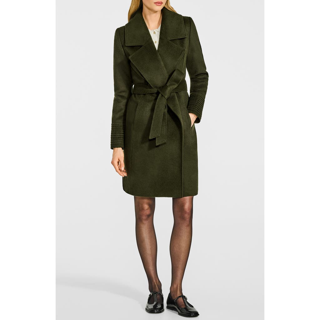 Sentaler Alpaca & Wool Notch Lapel Wrap Coat In Green
