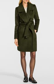 SENTALER Alpaca & Wool Notch Lapel Wrap Coat