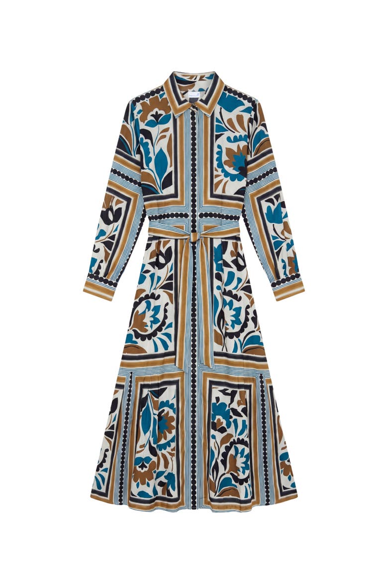 Rowan Printed Midi Shirt Dress, Main, color, Stained Glass Floral