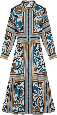 Cartolina Rowan Printed Midi Shirt Dress