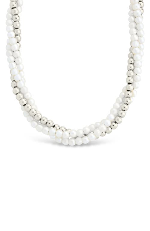 Sterling Forever Patti Faux Pearl Twisted Necklace