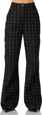 IVONNE Textured Wide-Leg Jeans