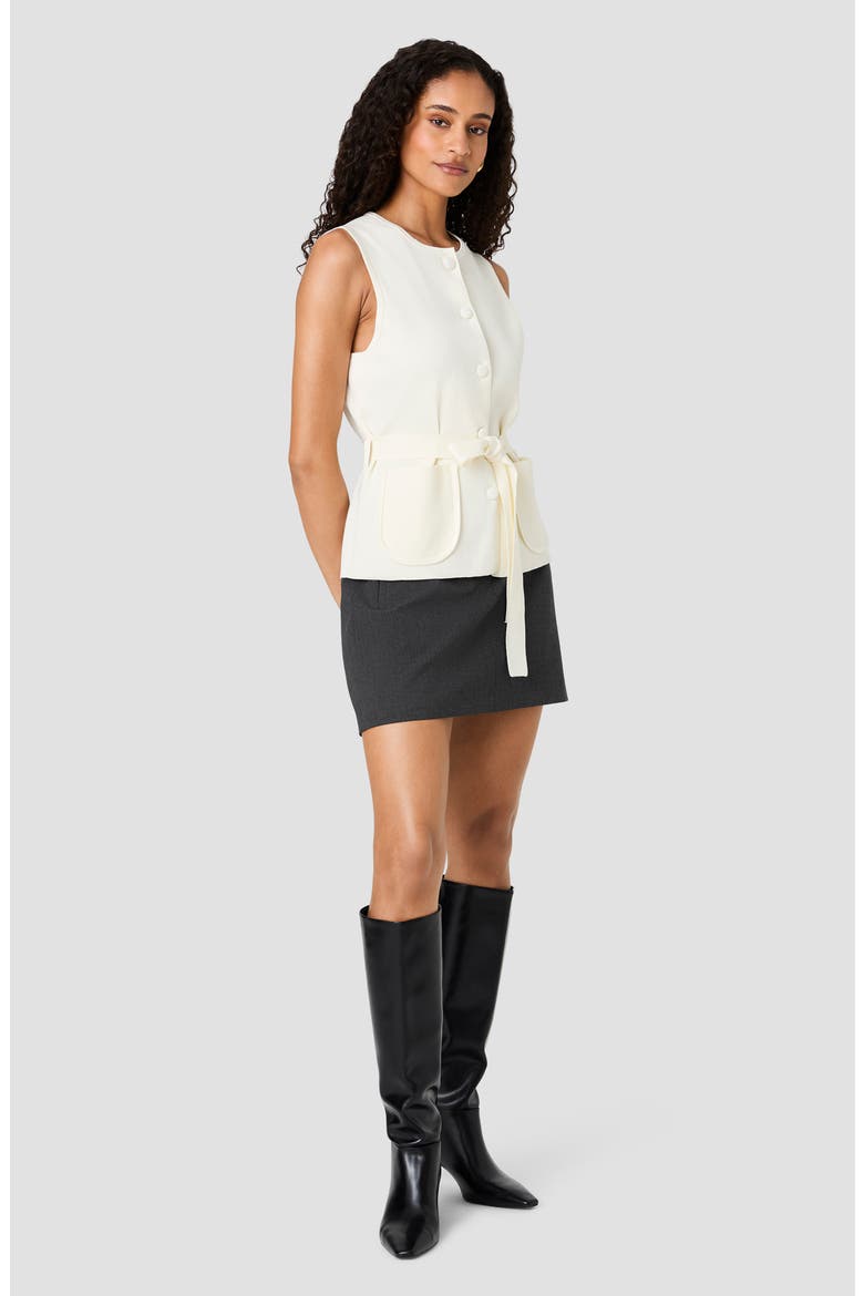 Maxime Tie Waist Vest, Alternate, color, PORCELAIN CREAM (MAXIME)