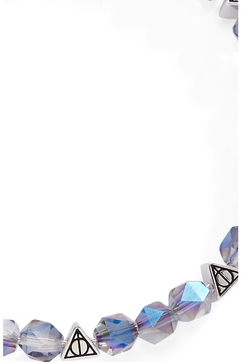 Harry Potter™ Deathly Hallows Beaded Bangle Bracelet, Alternate, color, Silver