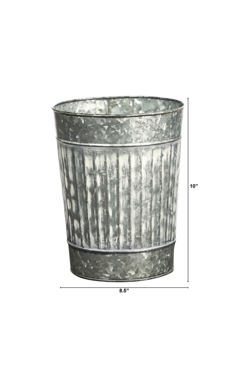 NEARLY NATURAL 10-in Farmhouse Country Pail Planter, Alternate, color, Gray