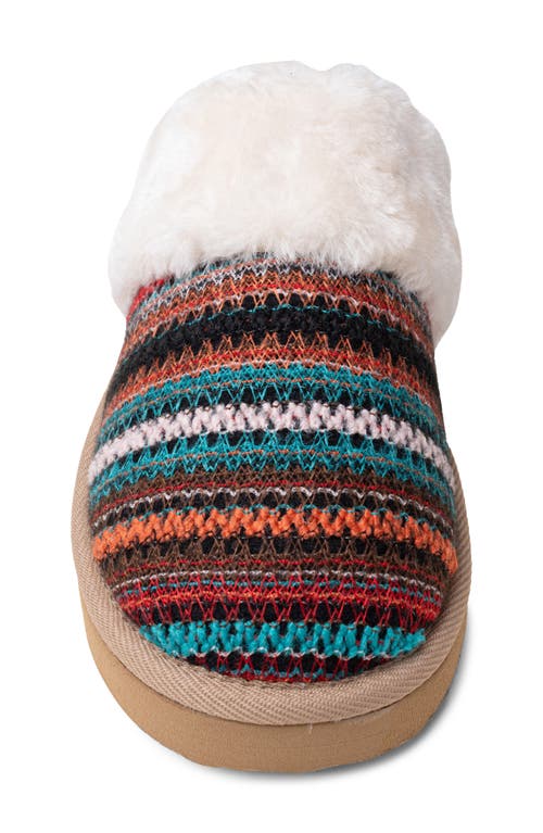 Minnetonka Cerise Faux Fur Slipper In Multi