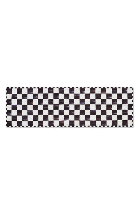 Courtly Checkered Machine Washable Runner Rug