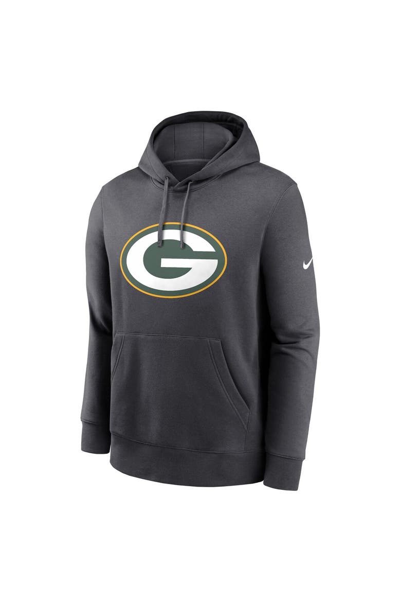 Men's Nike Anthracite Green Bay Packers Primetime Club Logo Hoodie, Alternate, color, Anthracite