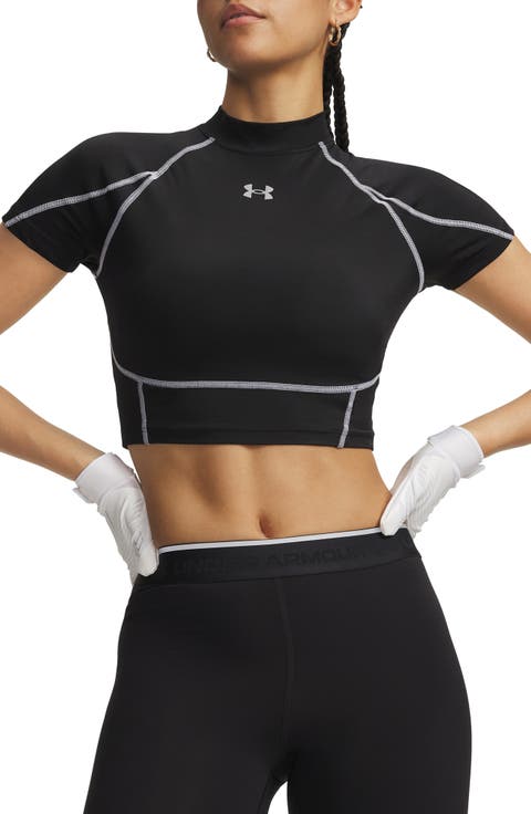 HeatGear® Elite Mock Neck Performance Crop Top