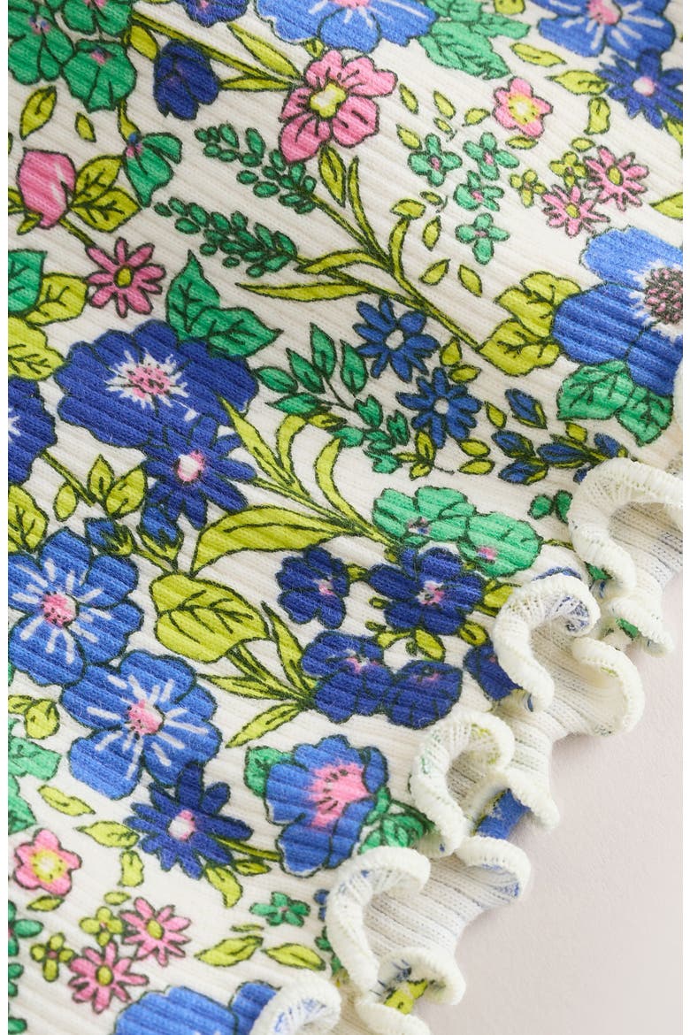 Kids' Floral Ditsy Print Rib Dress, Alternate, color, BLUE