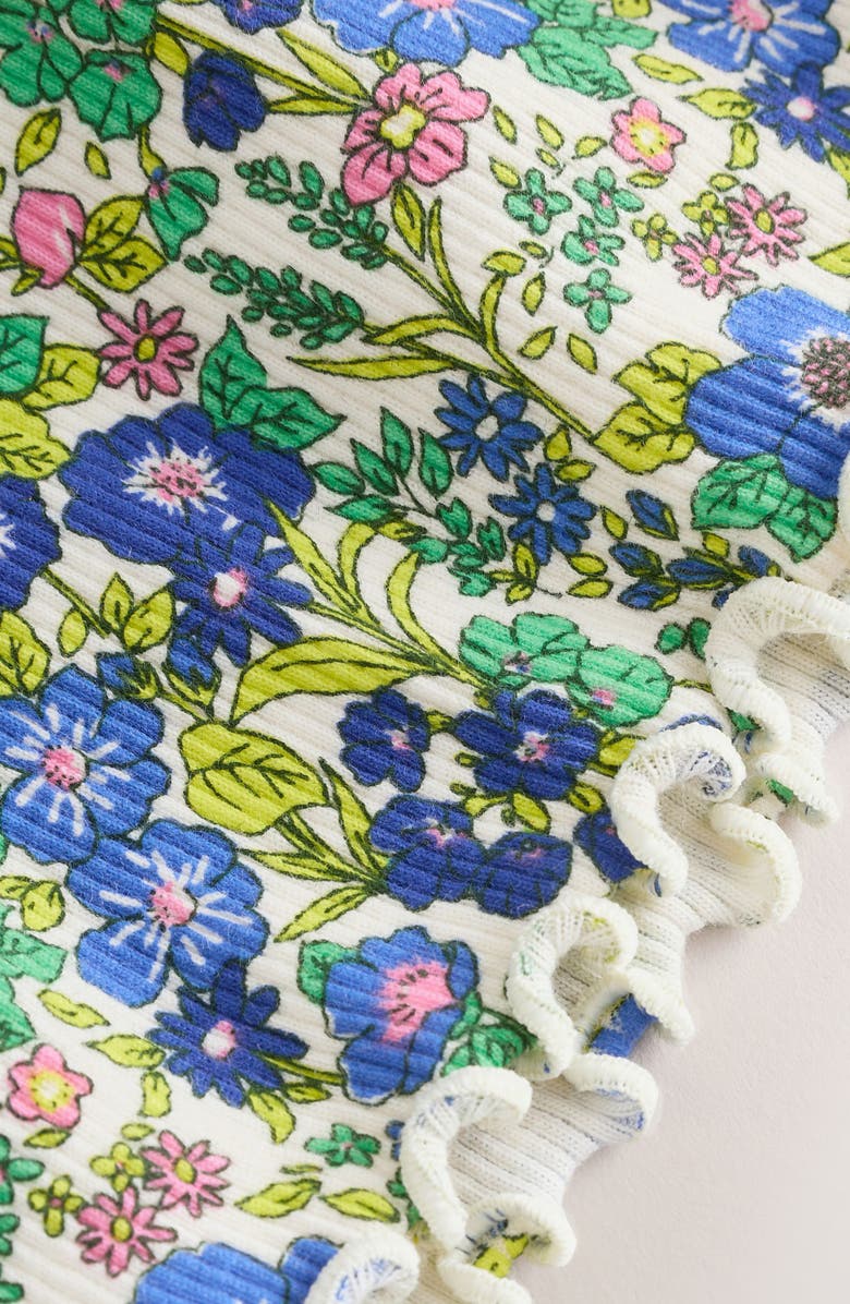 NEXT Kids' Floral Ditsy Print Rib Dress, Alternate, color, Blue