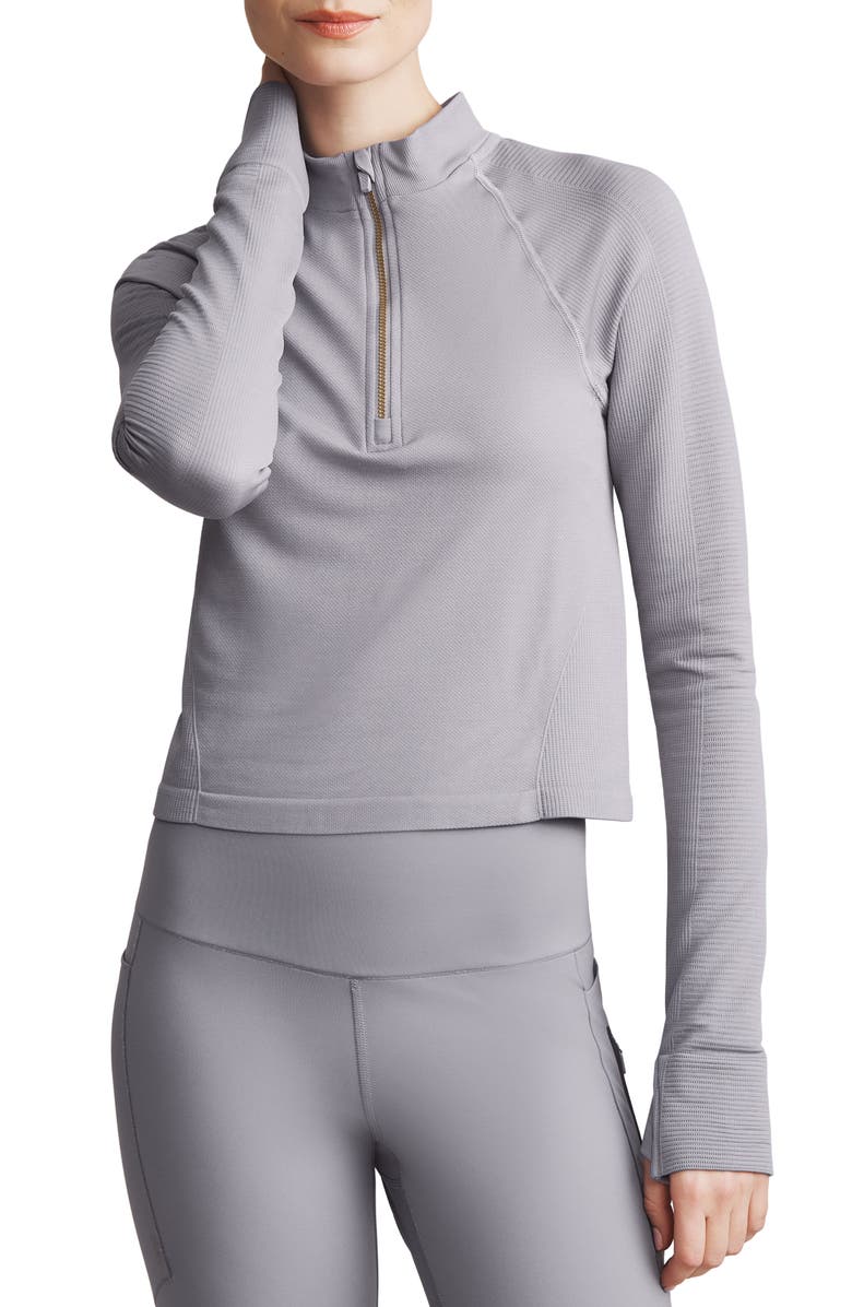 Rhone Breakaway Seamless Quarter Zip Pullover, Main, color, Grey Silver