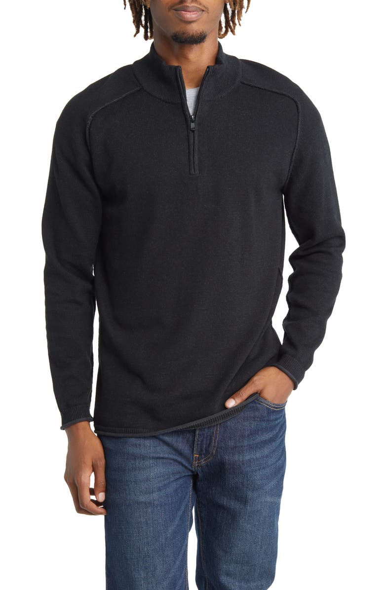 The Normal Brand Jimmy Cotton Quarter-Zip Sweater, Main, color, 