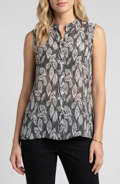 Sleeveless Button-Up Shirt