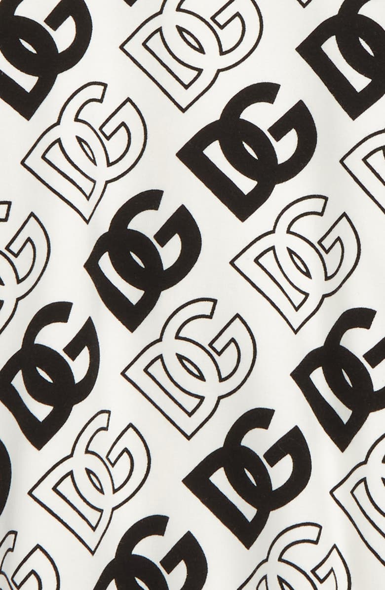 Dolce&Gabbana Logo Print Cotton Dress & Bloomers Set, Alternate, color,