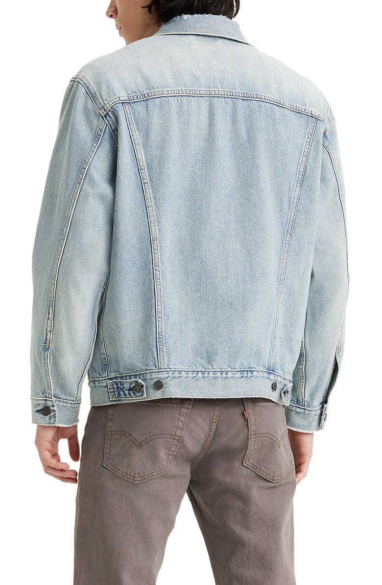 Levi's<sup>®</sup> Relaxed Fit Denim Trucker Jacket, Alternate, color, Huron Waves