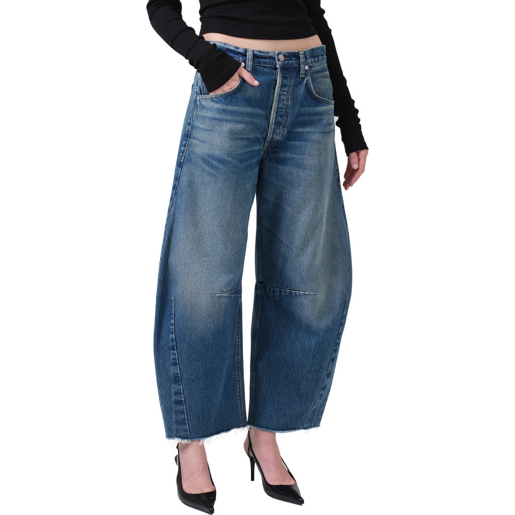 Citizens Of Humanity Horseshoe Superhigh Waist Raw Hem Crop Barrel Jeans