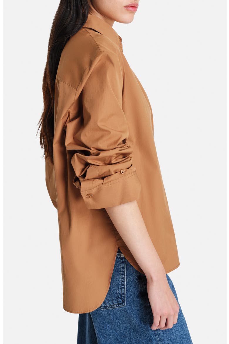Next Morning Cotton Button-Up Shirt, Alternate, color, ARGAN OIL
