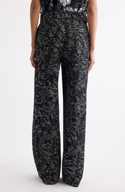 Dries Van Noten Paxy Abstract Swirl Jacquard Straight Leg Pants In Black