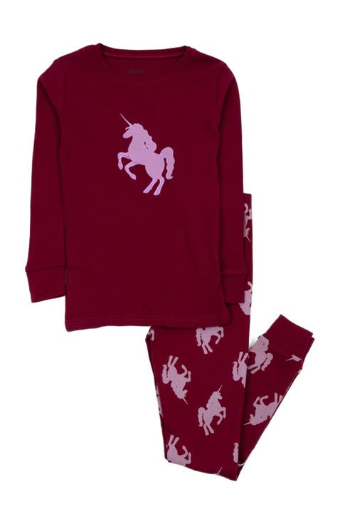 Two-Piece Printed Cotton Pajamas, Stripes, Animals & Characters (Baby)