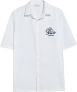 Off-White Fresco Arrow Short Sleeve Cotton Bowling Shirt