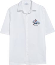 Off-White Fresco Arrow Short Sleeve Cotton Bowling Shirt