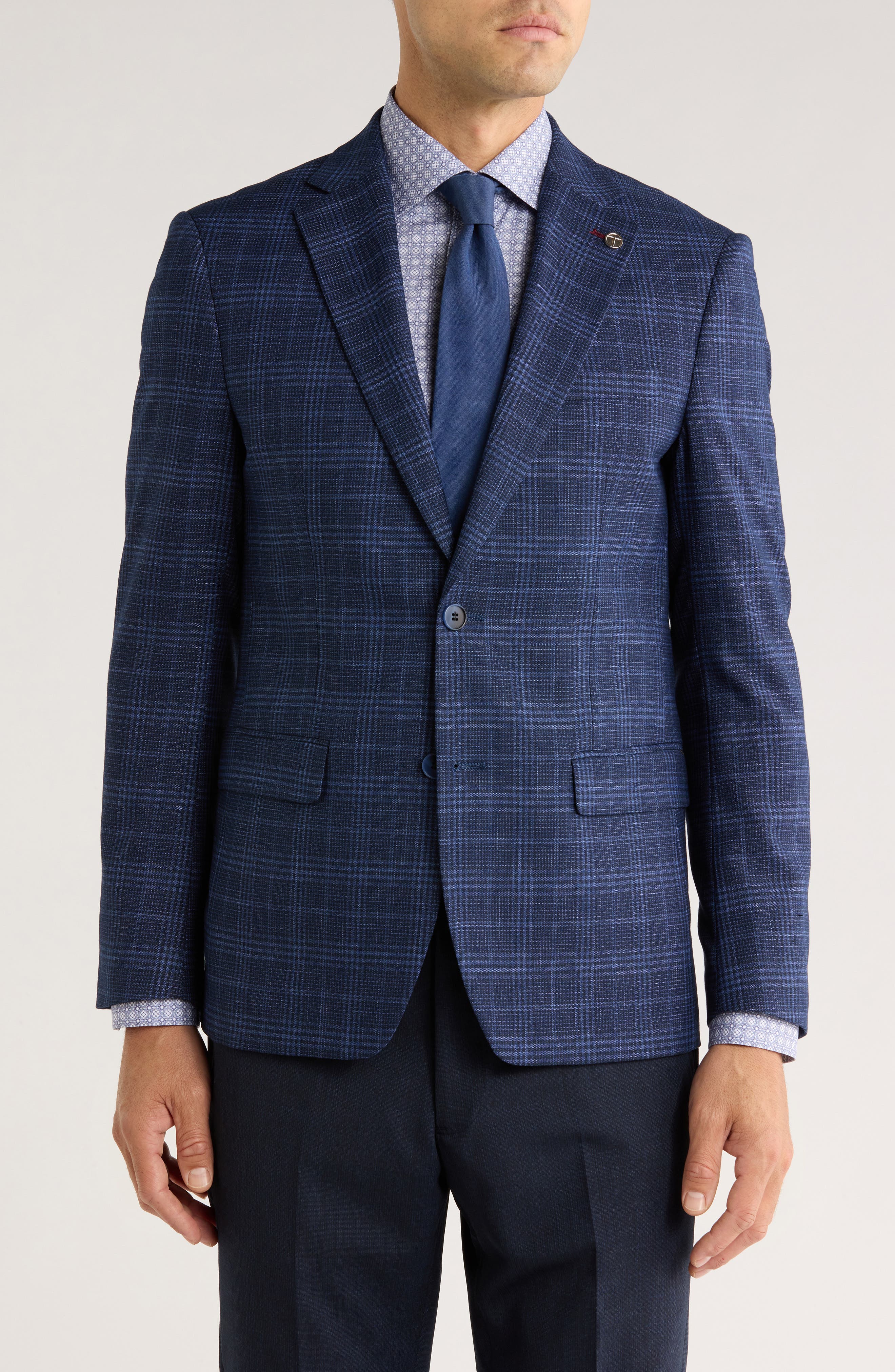 Plaid Two-Button Sport Coat - image 5