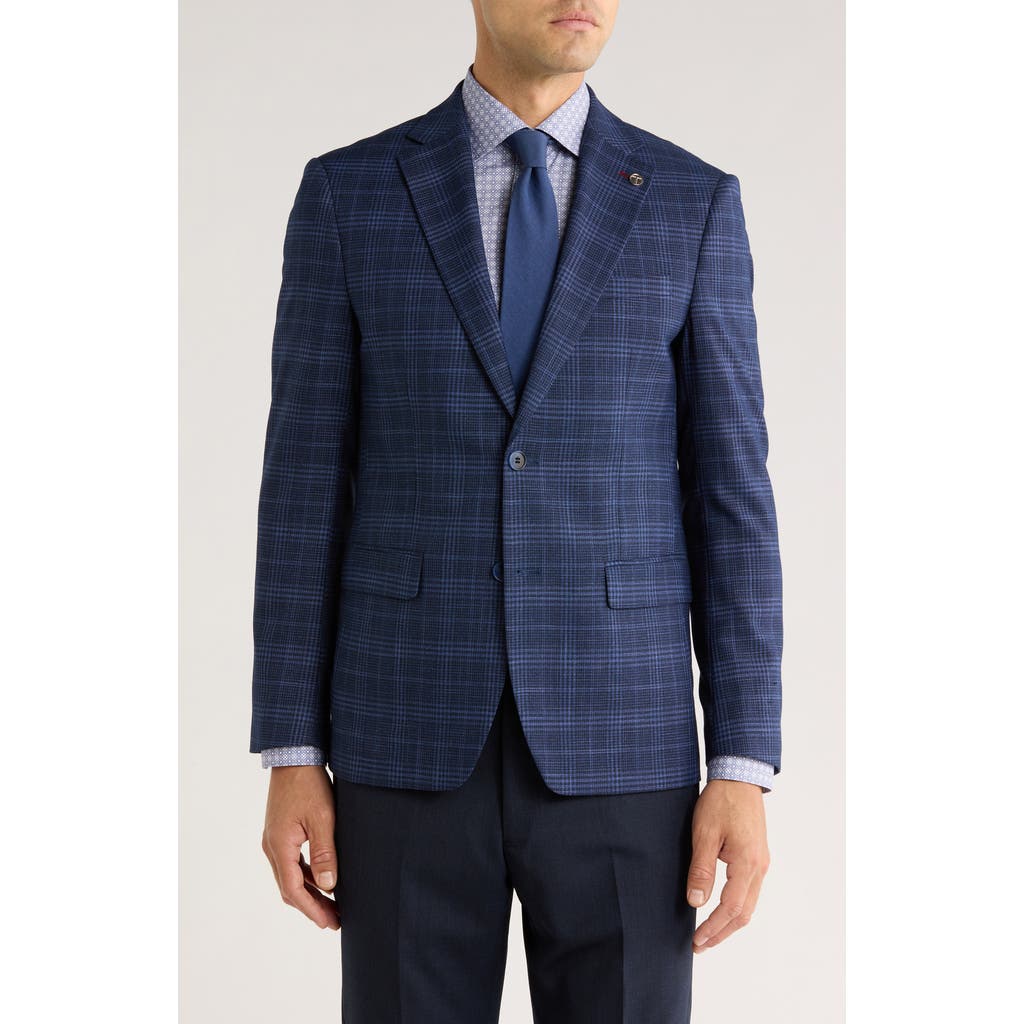 Tom Baine Plaid Two-button Sport Coat In Blue