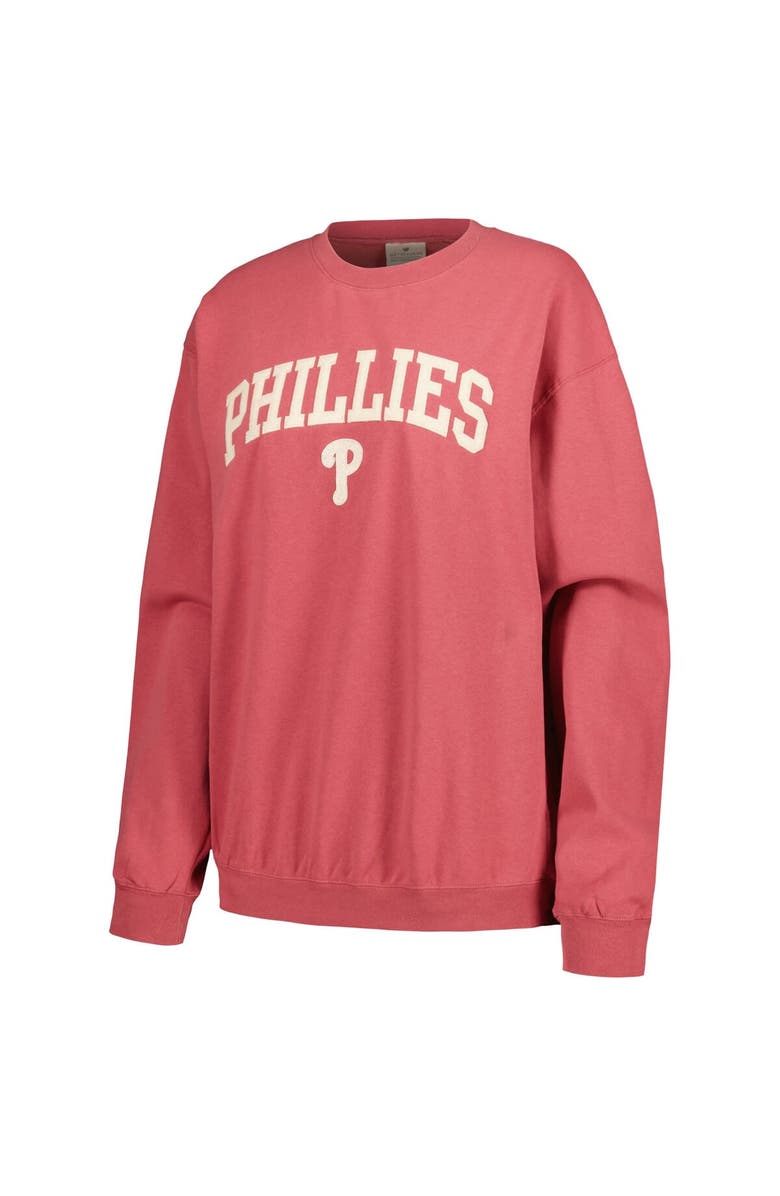 SOFT AS A GRAPE Women's Soft as a Grape Red Philadelphia Phillies Pigment Dye Pullover Sweatshirt, Alternate, color, 
