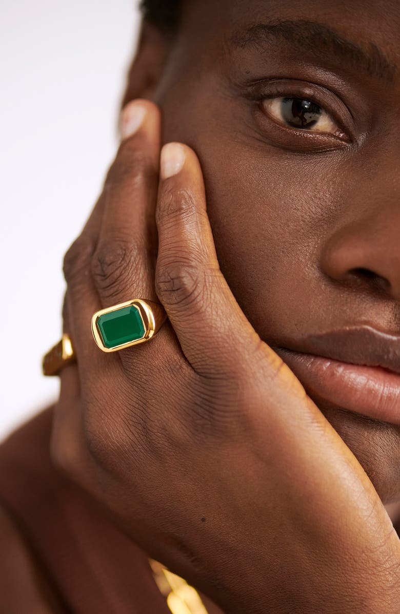 Monica Vinader Power Cocktail Ring, Alternate, color, 18Ct Gold Vermeil/Green
